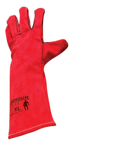 Armour Red Lefties Welding Gauntlet Glove - 40cm
