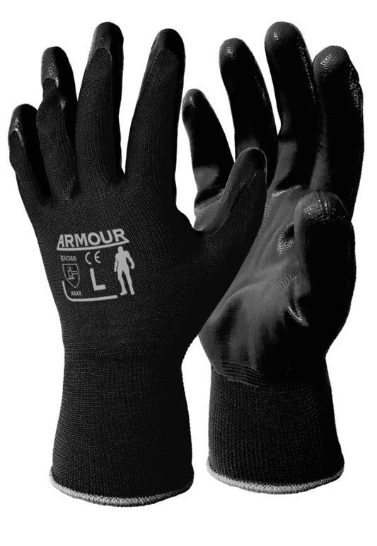 NIBLOB Black Open Back Nitrile Glove -