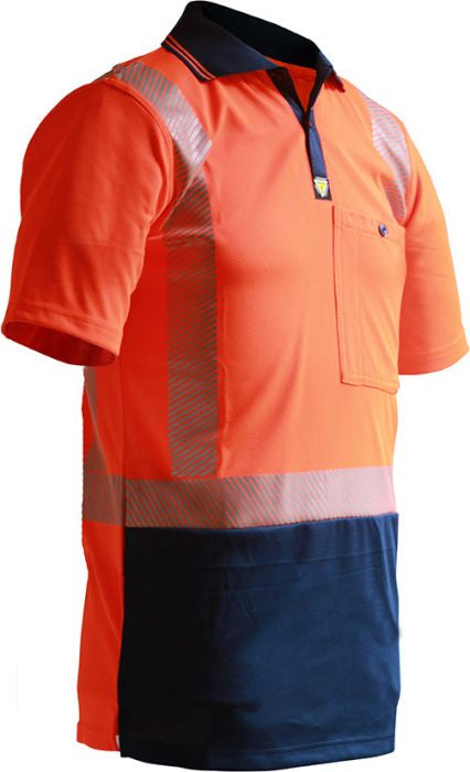 Caution Hi-Vis D/N Segmented Tape Microfibre Polo