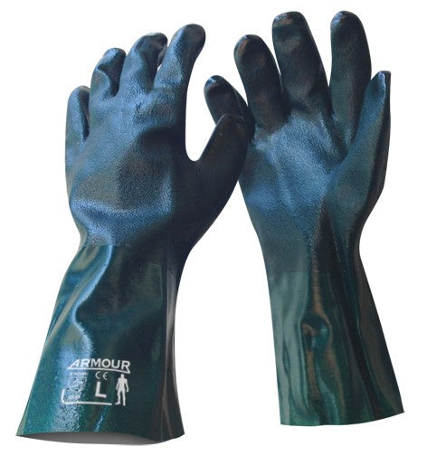 Armour Green PVC Cuff  Glove 35cm