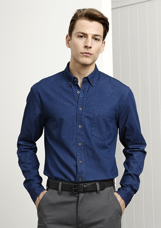 Mens Denim Long Sleeve Shirt S017ML