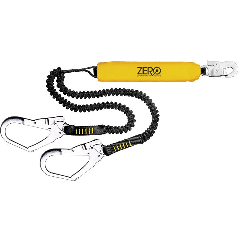 LSZ2W5E Double elasticated lanyard with snaphook & scaffold hooks